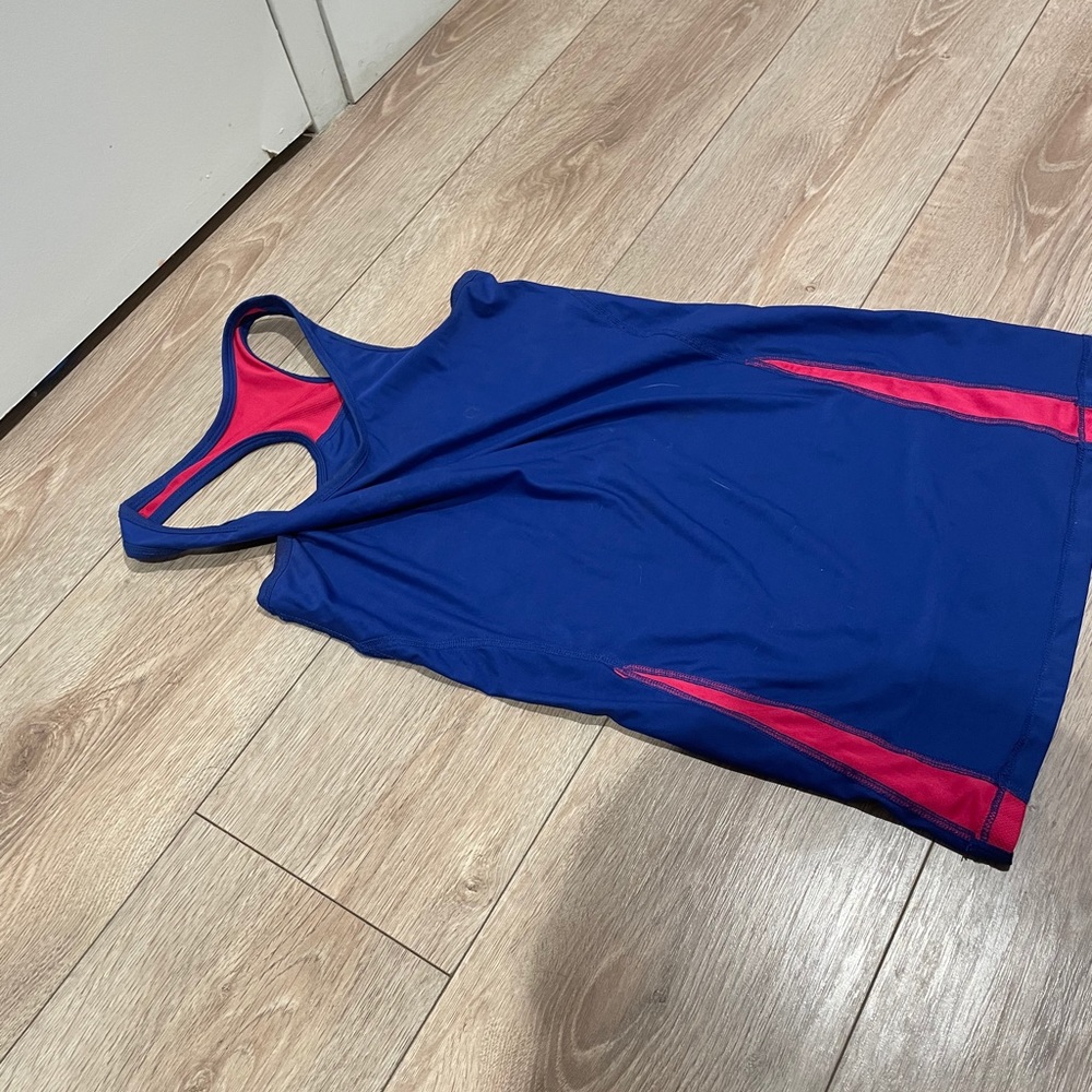 Blue and pink pink top lightly used